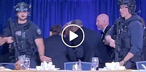 VÍDEO: Trump é retirado às pressas de jantar após tiros e atirador queria "causar o máximo de dano"