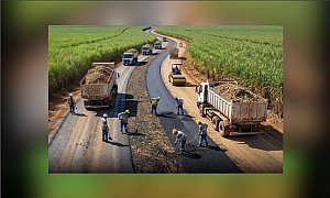 Tecnologia verde: Brasil transforma resíduos de cana-de-açúcar em asfalto de alta resistência